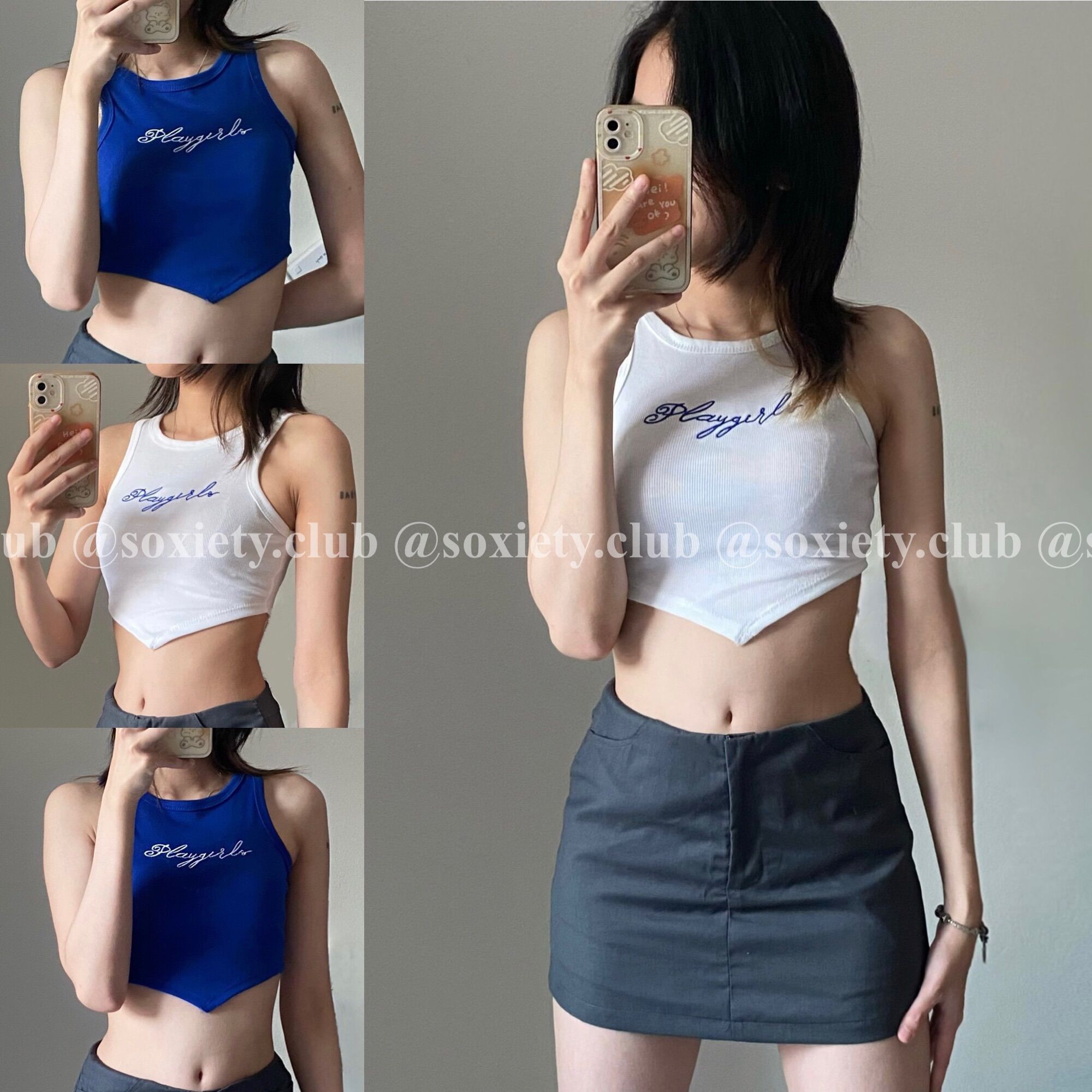 Áo balo vạt nhọn thêu “Playgirls• trendy, catchy, hợp đi chơi dạo phố 💕 A55