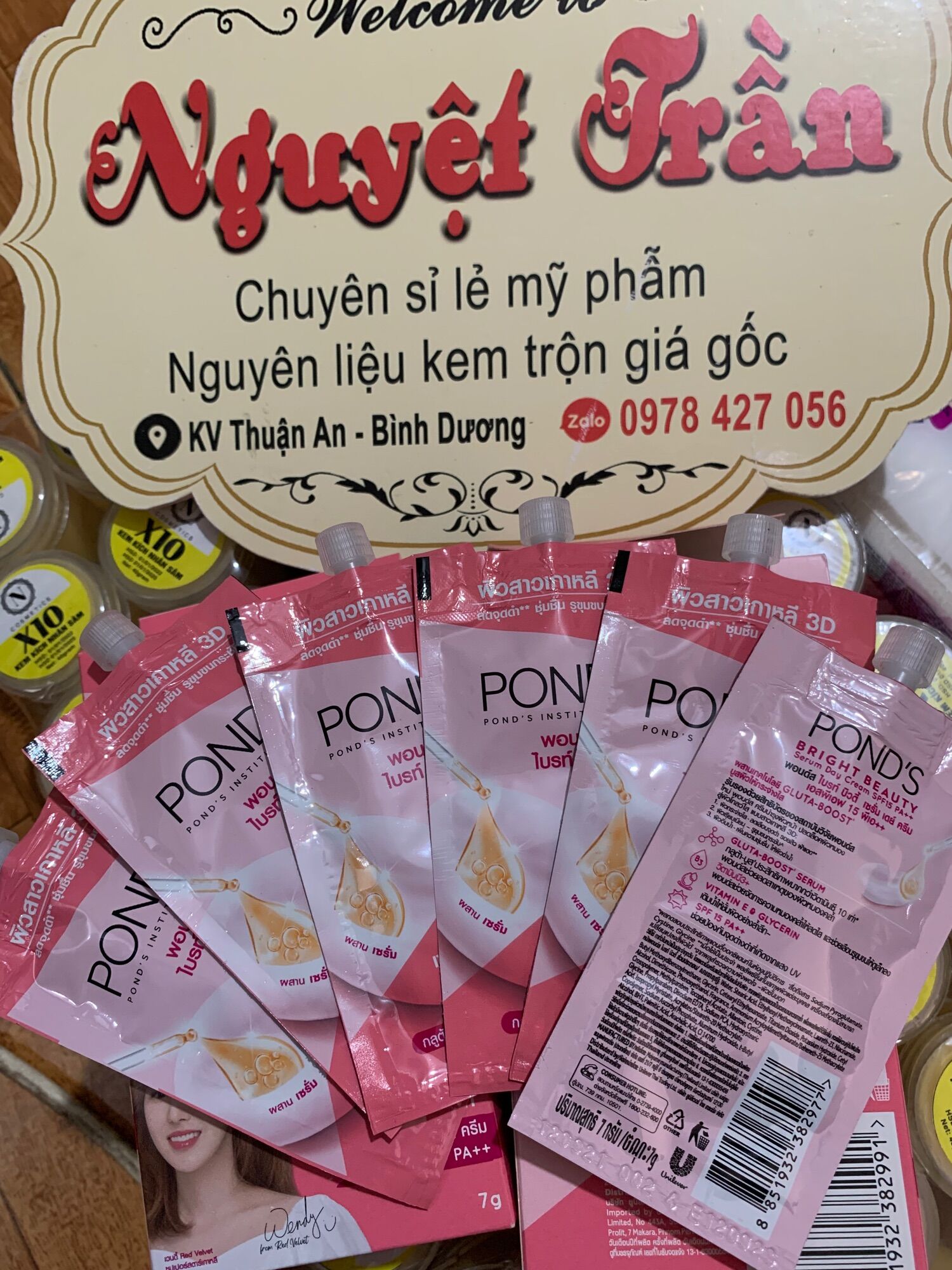 Sỉ 1 hộp 6 gói kem pond thái lan