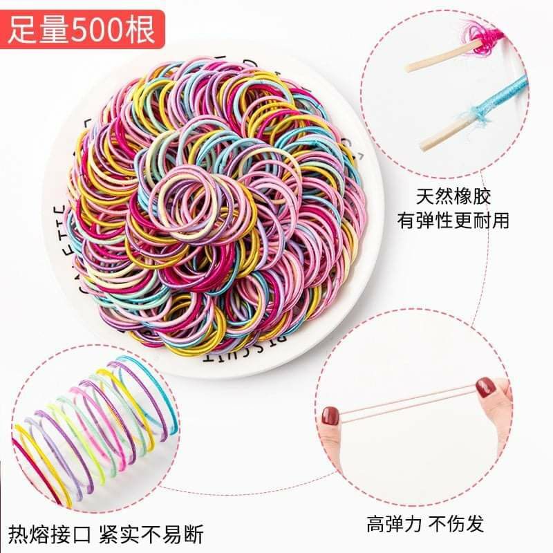 Túi 100 sợi thun cột tóc bé gái  / Chun cột tóc cho bé