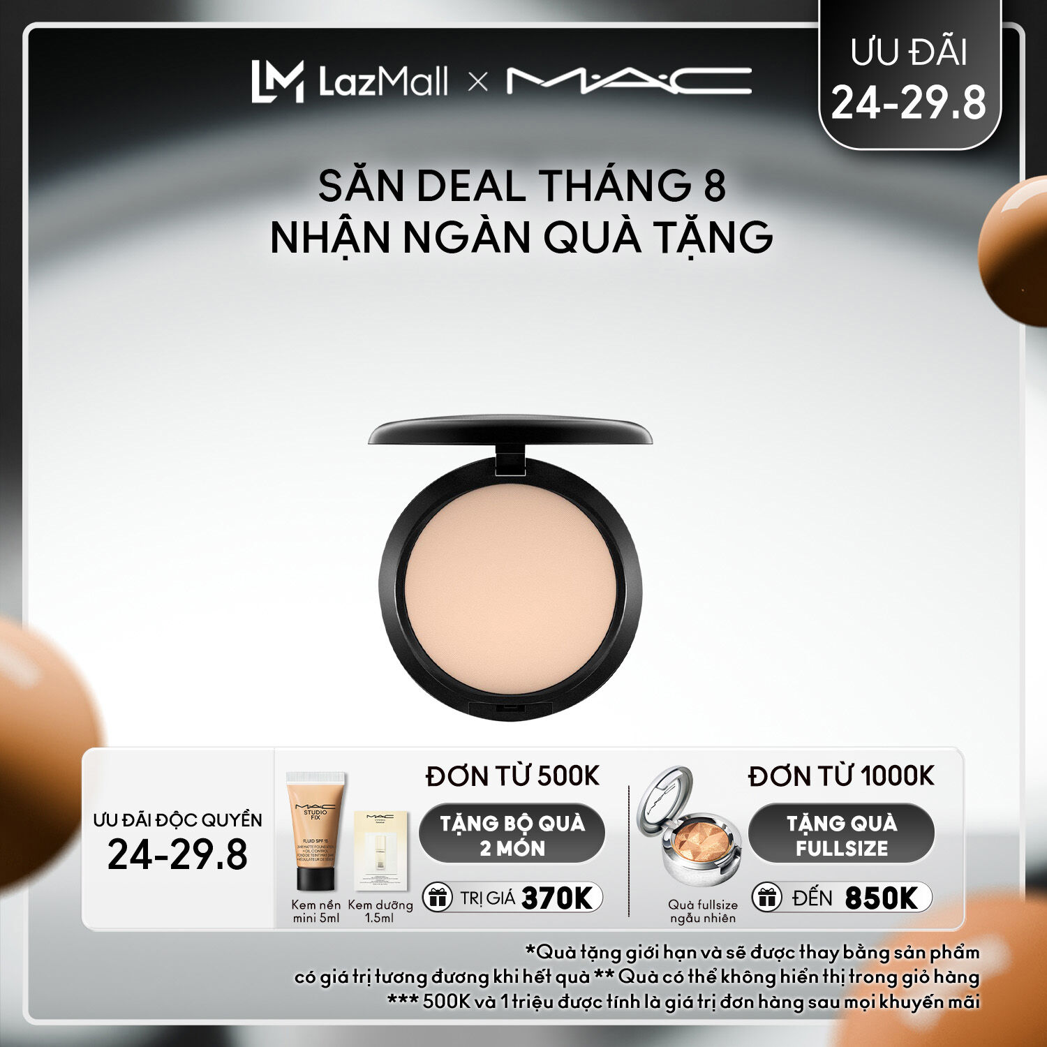 [ƯU ĐÃI 24-29.8] Phấn nền MAC Studio Fix Powder Plus Foundation - 15g/ Phấn nền dành cho da thường và da dầu - Sản phẩm bán chạy với hiệu ứng lì, che phủ cao và không gây mụn.
