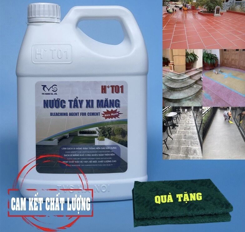 Chất tẩy xi măng ht01 can 1,8l cực mạnh! Tặng kèm 2 miếng trà