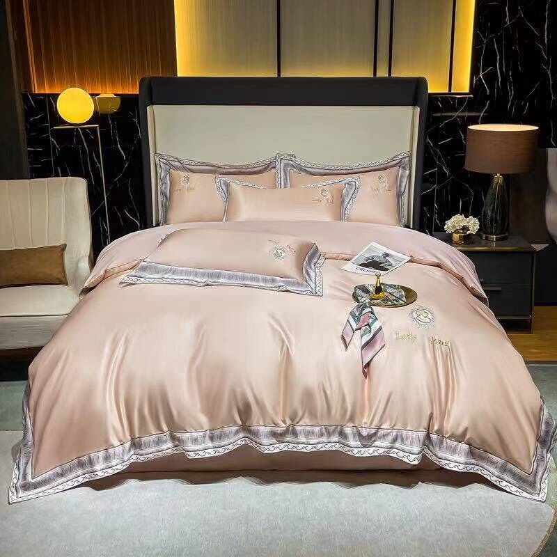Bộ chăn ga gối cotton lụa gồm 4 món