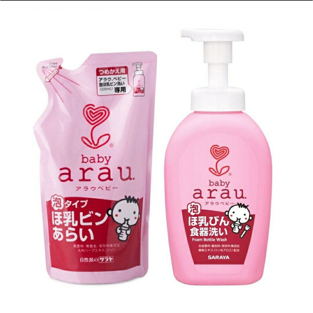 Nước rửa bình sữa Arau baby 450ml 500ml hàng nội địa Nhật