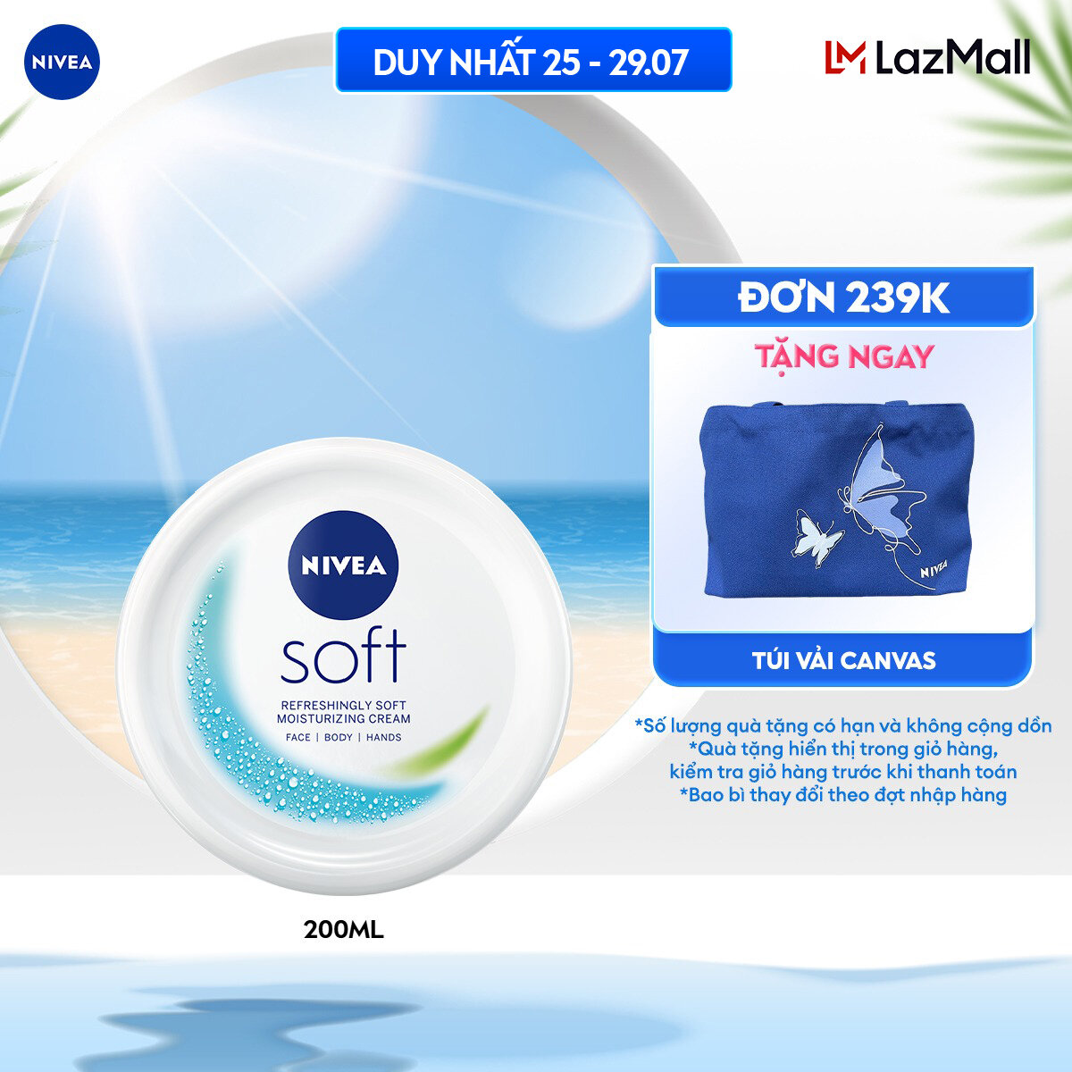 Kem Dưỡng Mềm Da NIVEA Soft (50 ml/ 200 ml) - 89054/89050