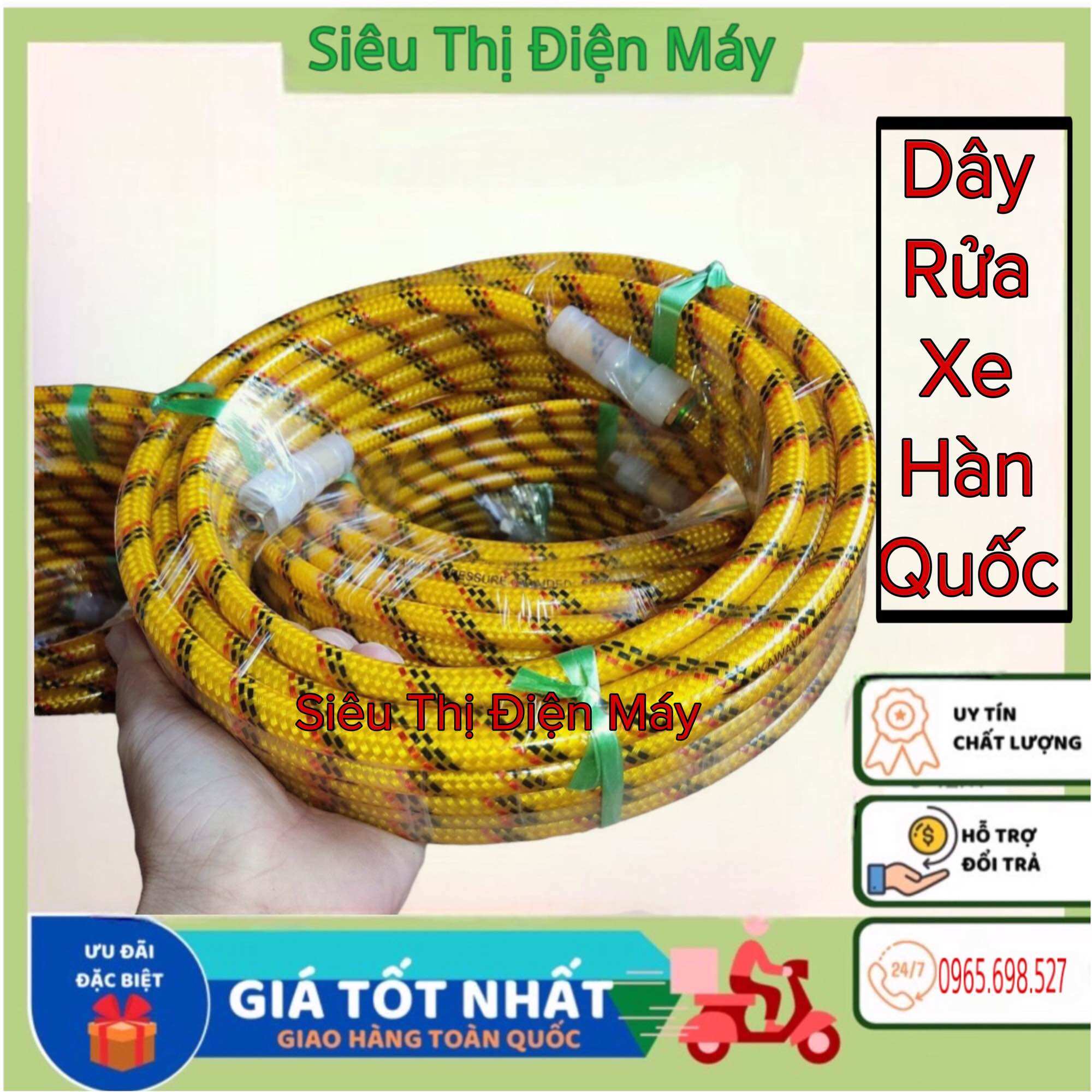 Dây rửa xe áp lực cao crocodile hàn quốc 8.5x14mm . cuộn 10-15-20-30m dây rửa xe