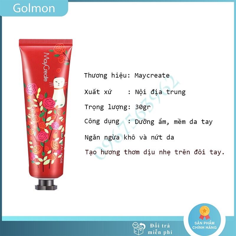 Tuýp Kem dưỡng da tay Maycreate - Lẻ 1 Tuýp