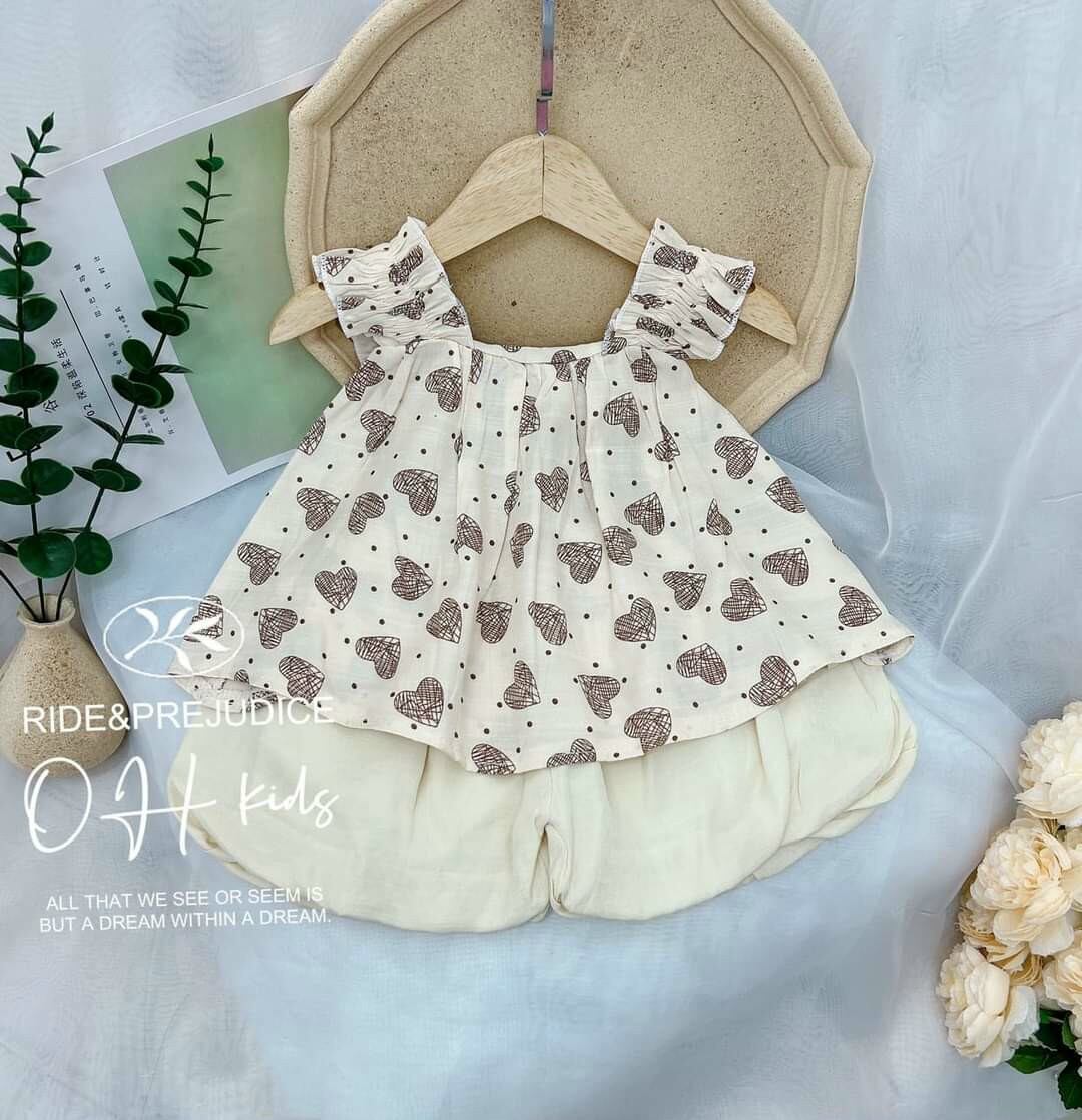 Bộ đùi 2 dây bé gái dễ thương