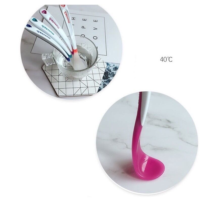 Thìa ăn dặm silicon báo nóng Munchkin Mỹ