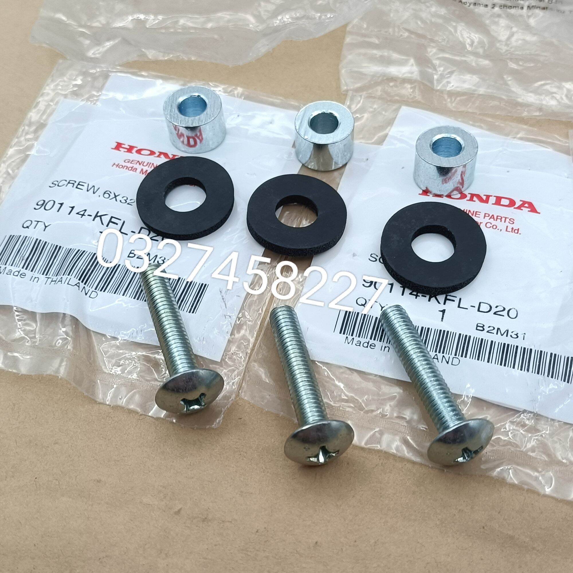 Bộ 3 ốc đệm bắt mặt nạ xe wave thái, alpha, zx, rs, s100 zin