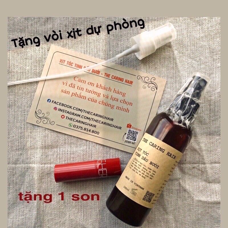 Combo 2 xịt tóc Tinh dầu bưởi The Caring Hair ( Kích mọc tóc - Giảm rụng )