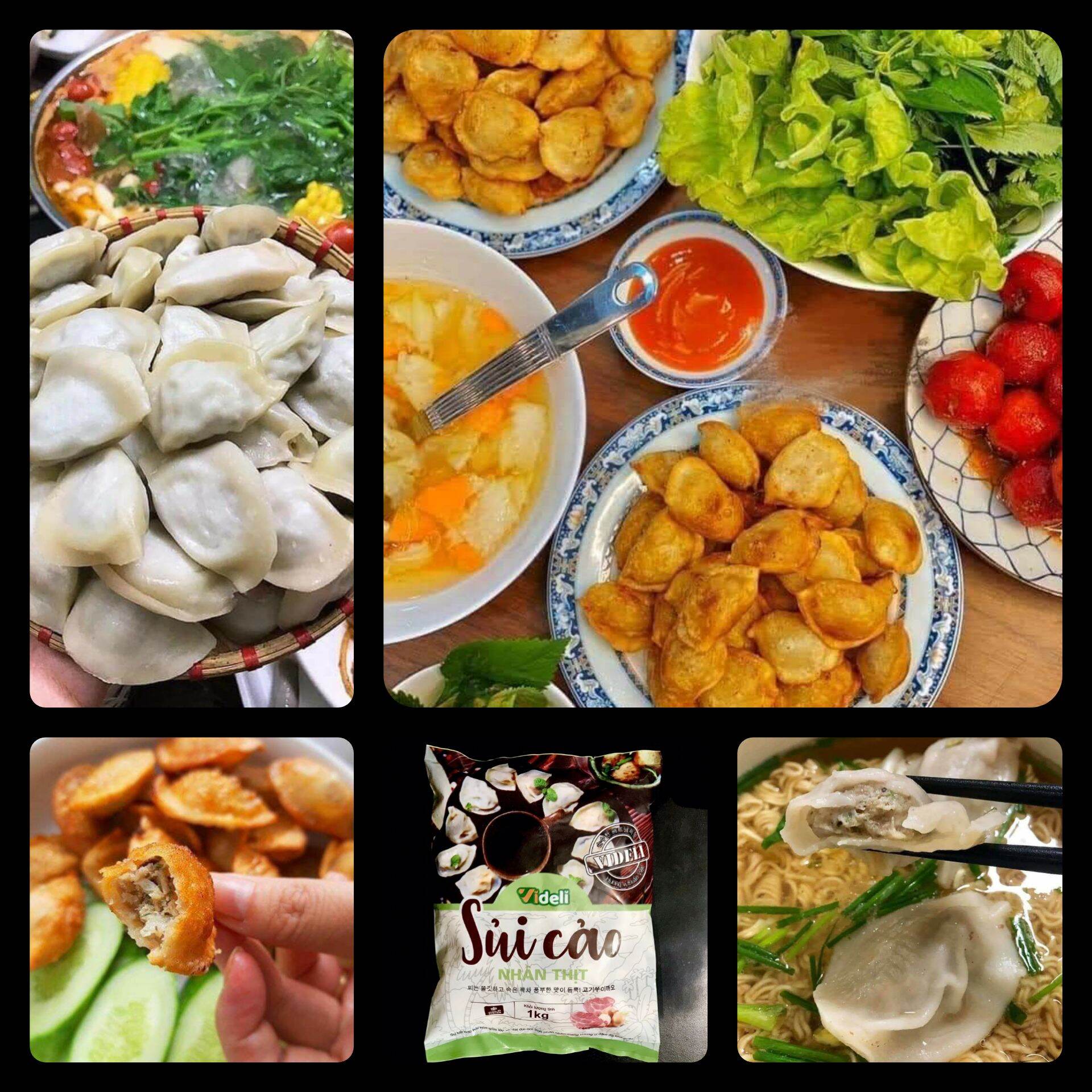 Sủi cảo nhân thịt videli