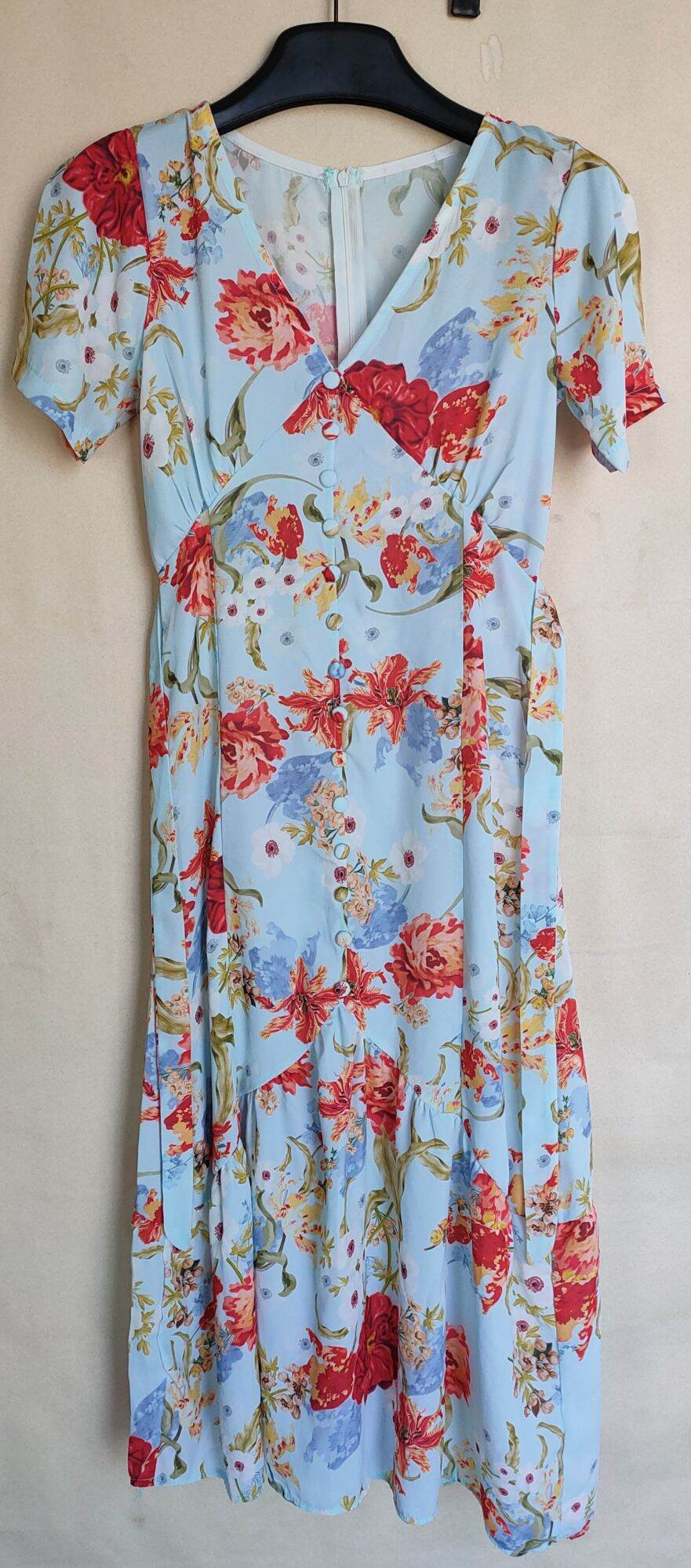 Đầm Hoa Đuôi cá Chiffon sz S, new 99%