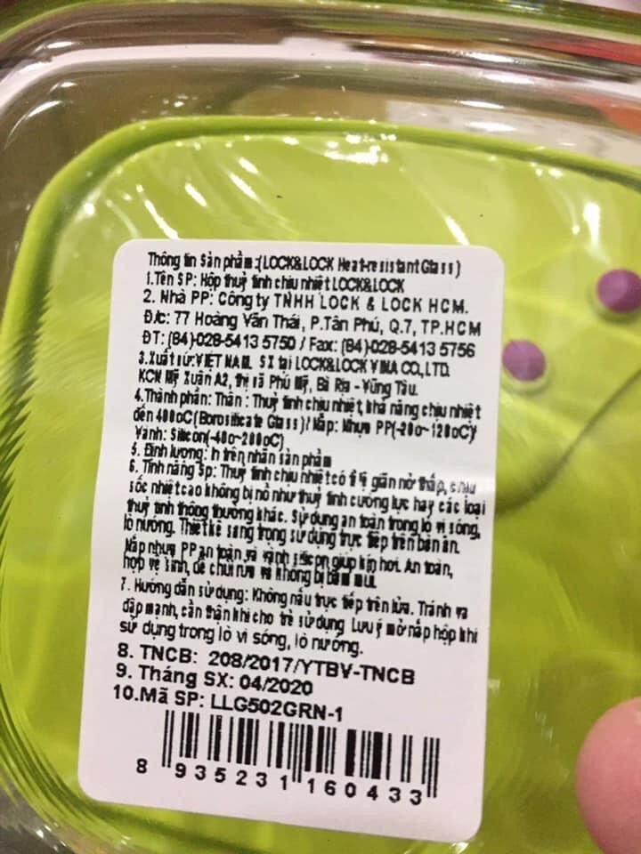 Hộp thuỷ tinh lock lock nắp silicon 410ml