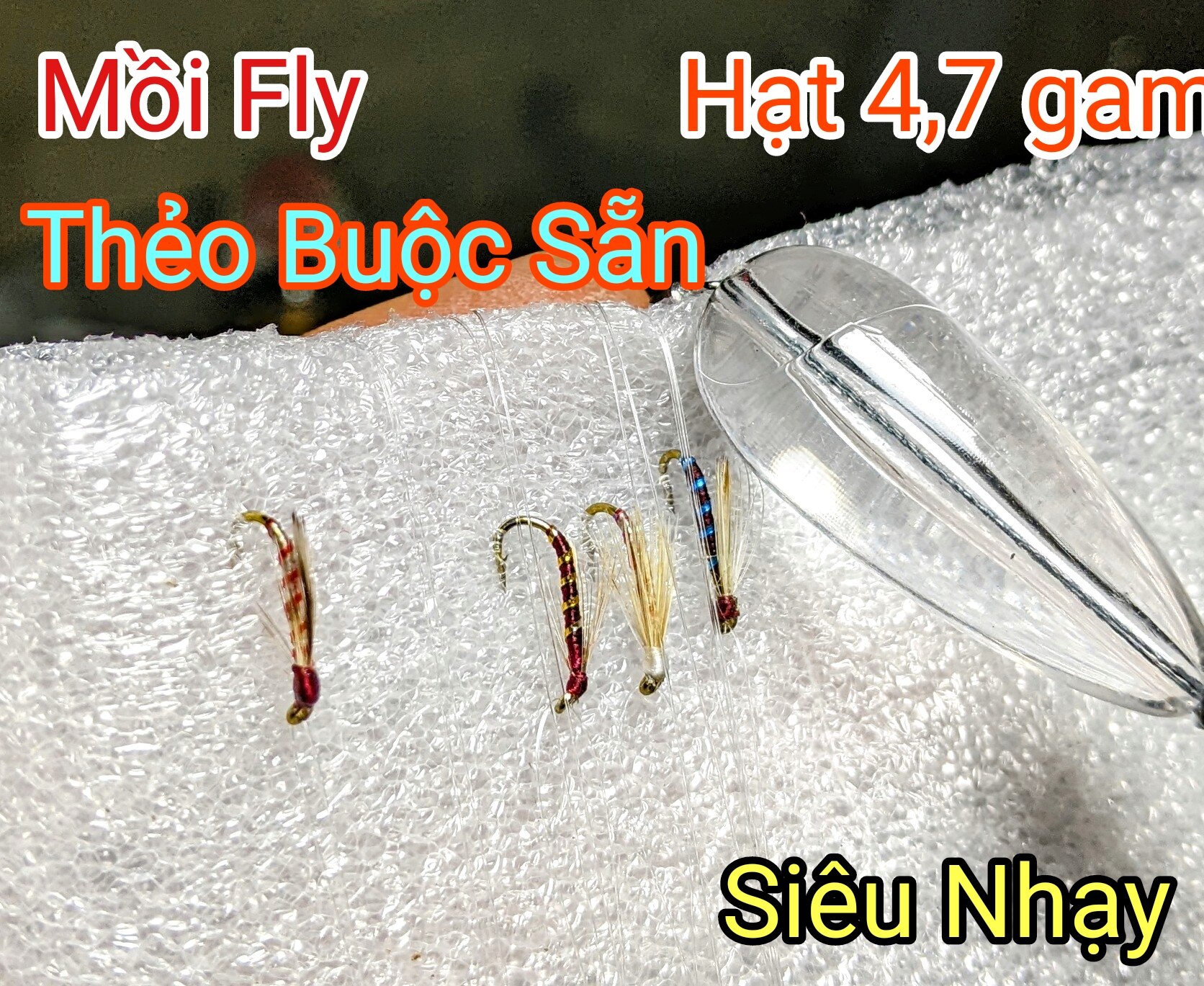 Thẻo câu cá mương buộc sẵn - mồi bọ câu mương kèm hạt gạo trợ lực ném xa