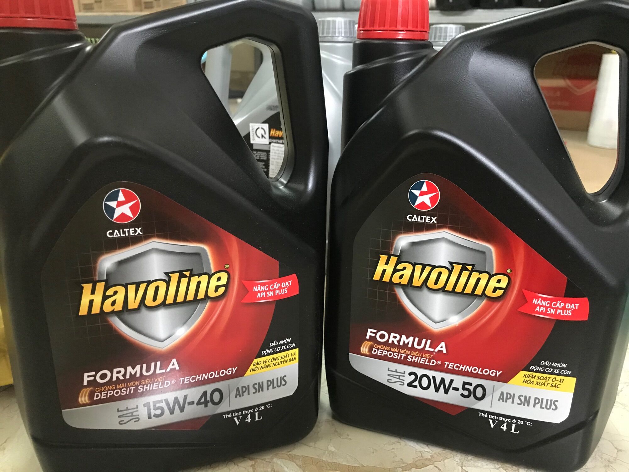 Nhớt động cơ xe ô tô xăng havoline formula sae 15w40 và 20w50 4l