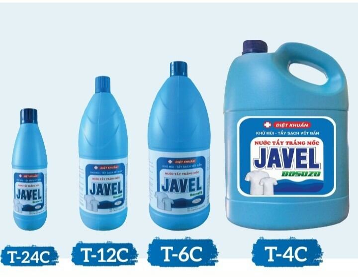 Javel Concentrated Bleaching Liquid Can 4kg. Removes Stains, Yellow Food Stains, Ink, Coffee, Etc. Quickly Whitens Clothes and Bedding, Deodorizes and Disinfects Household Items.
