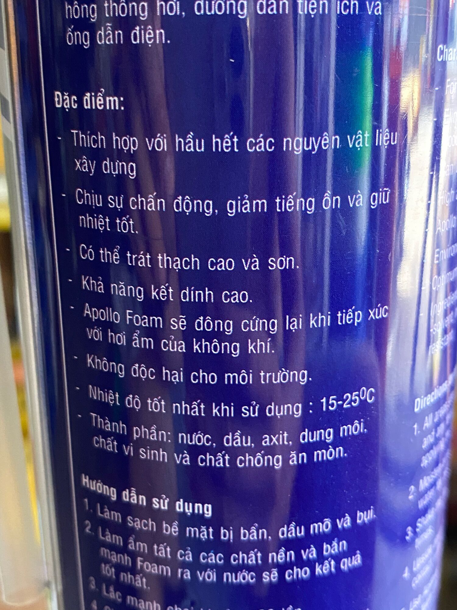Chai xịt apollo Foam