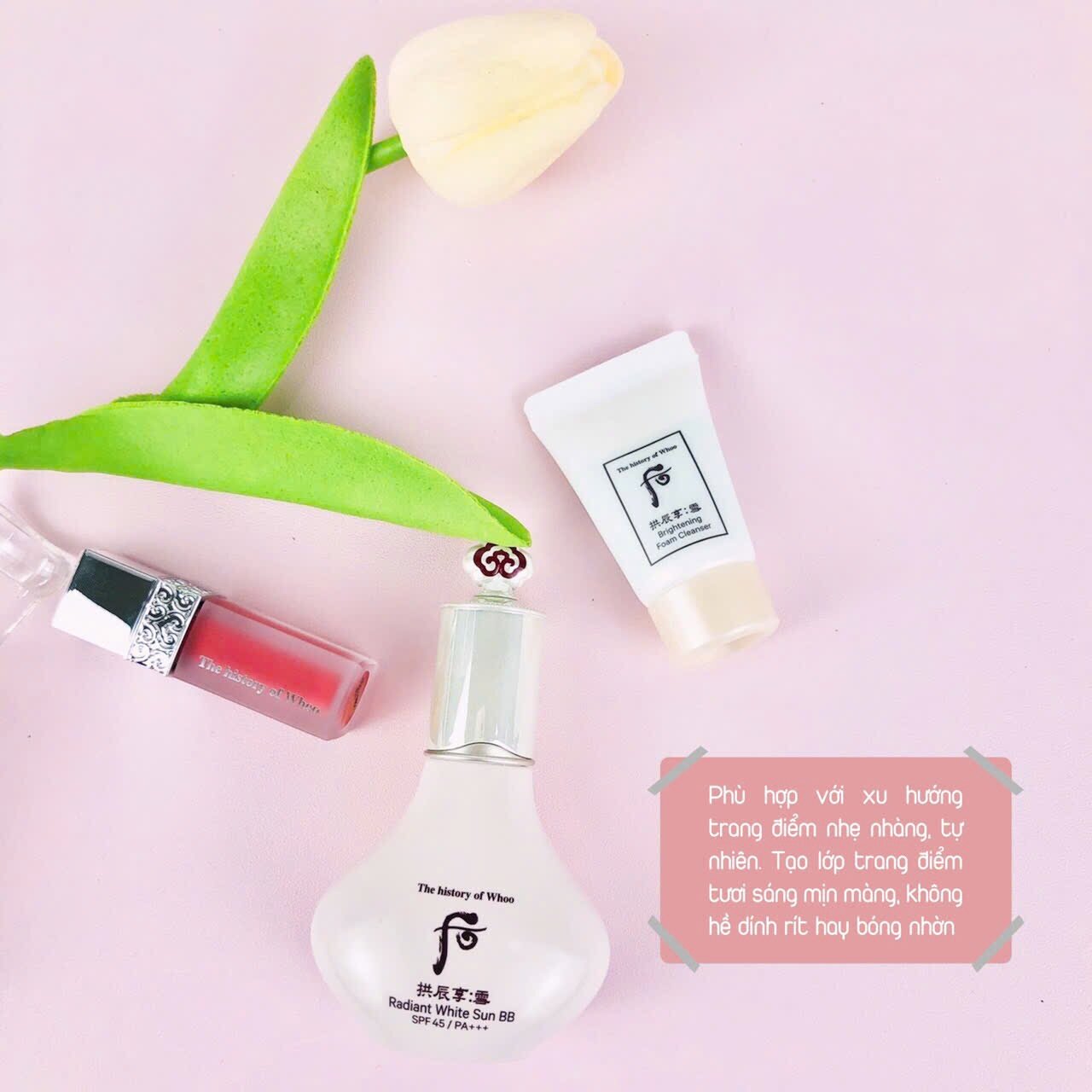 Sét Kem Nền BB Whoo Trắng, Kem Nền Trang Hỗ Trợ Che Khuyết Điểm Dưỡng Trắng Chống Nắng Spf50+/pa+++ 40ml