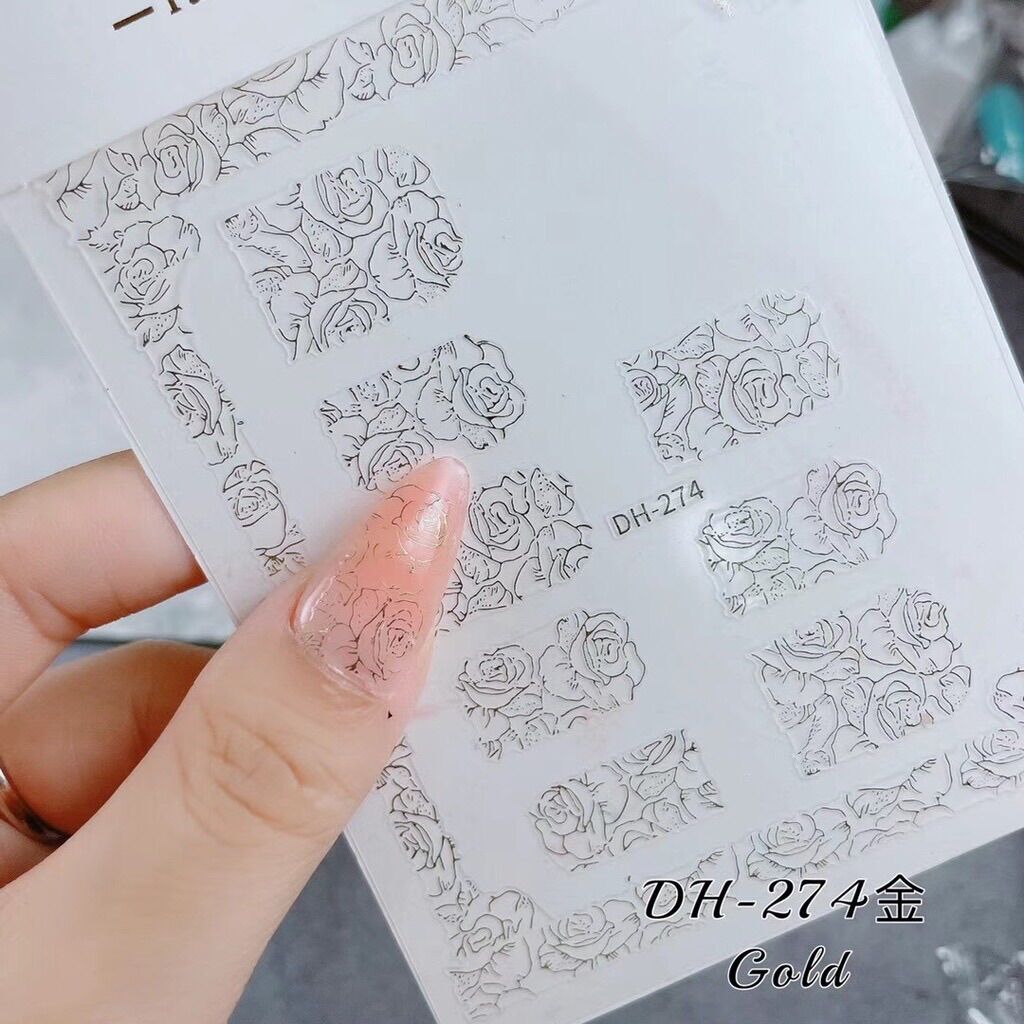 Hình dán móng hoa văn, sticker hoa văn nail
