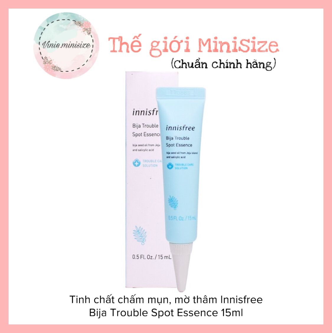 Tinh chất chấm mụn, mờ thâm Innisfree Bija Trouble Spot Essence 15ml | Vinie.minisize