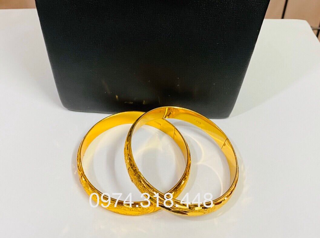 Cặp vòng tay cưới mạ vàng 24k cao cấp bên trong có khắc 999