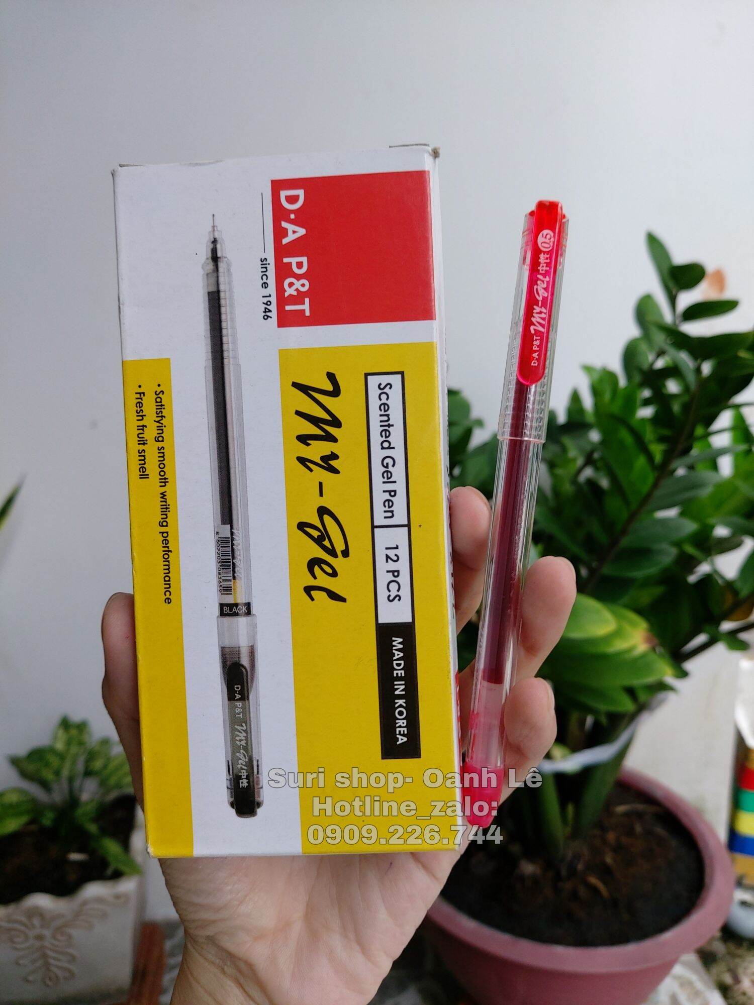 Hộp 12 cây bút gel mực đỏ my gel hàn quốc