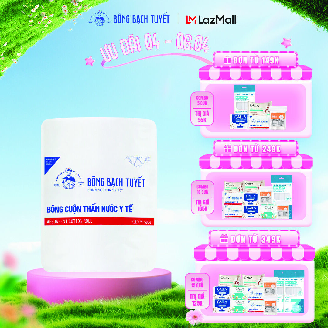 Bông y tế Bạch Tuyết 500gr - M