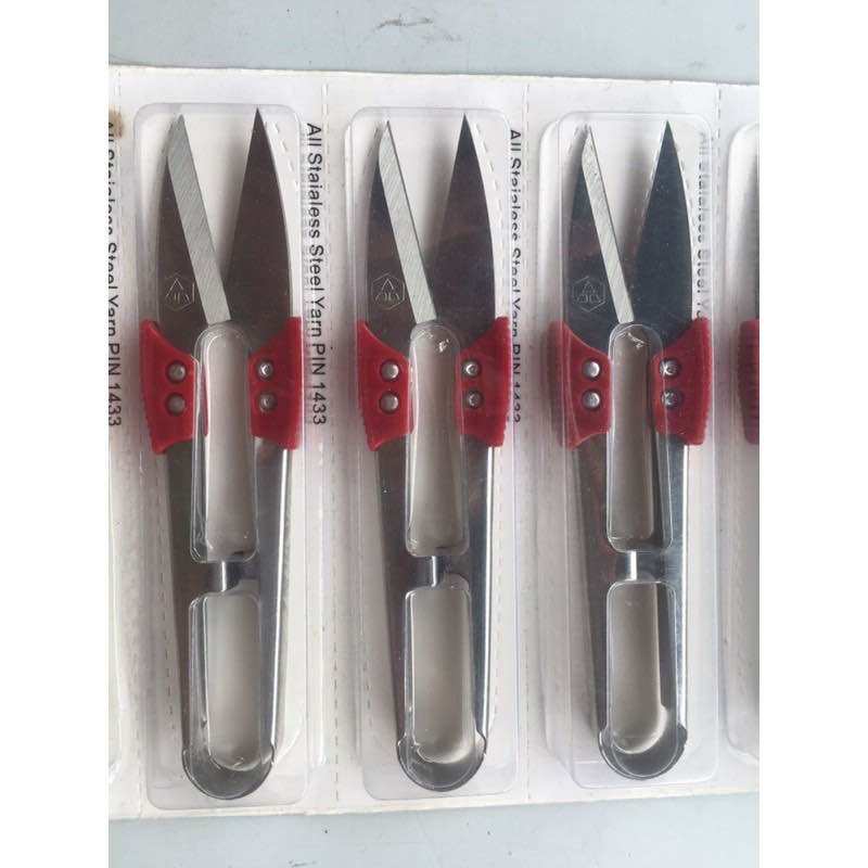 COMBO vỉ 12 Kéo bấm chỉ tay đệm đỏ
