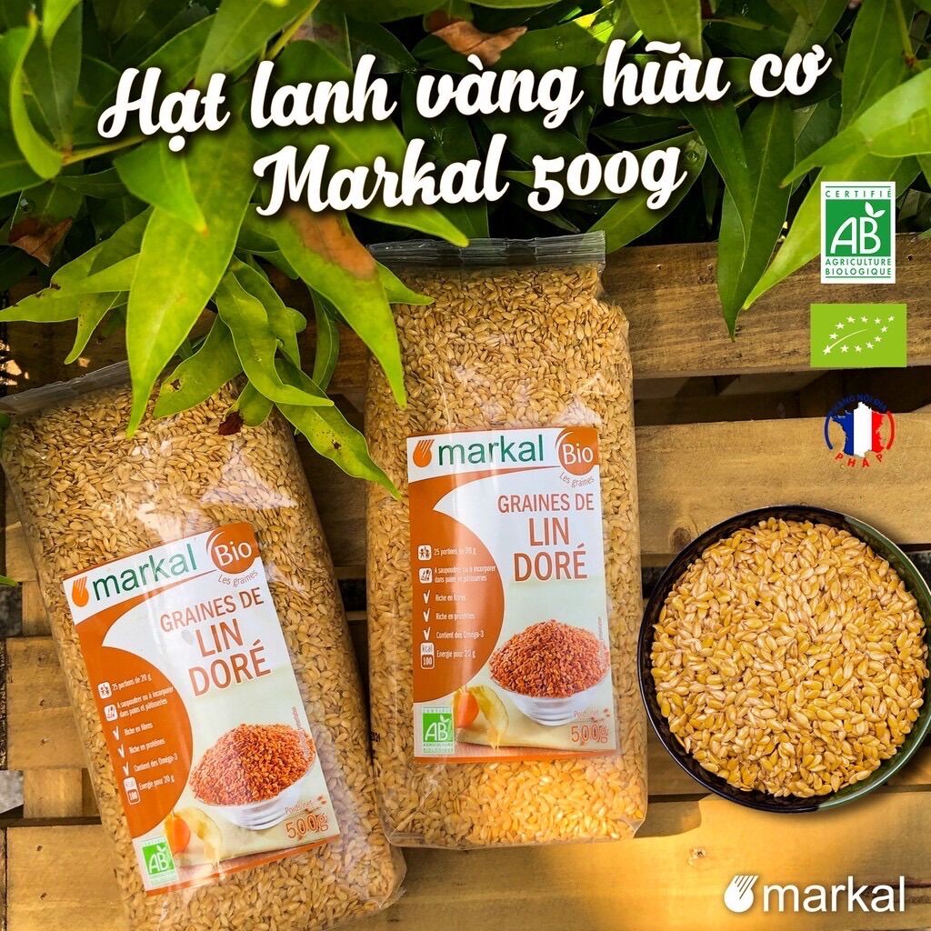 Hạt lanh vàng hữu cơ Markal 500gr
