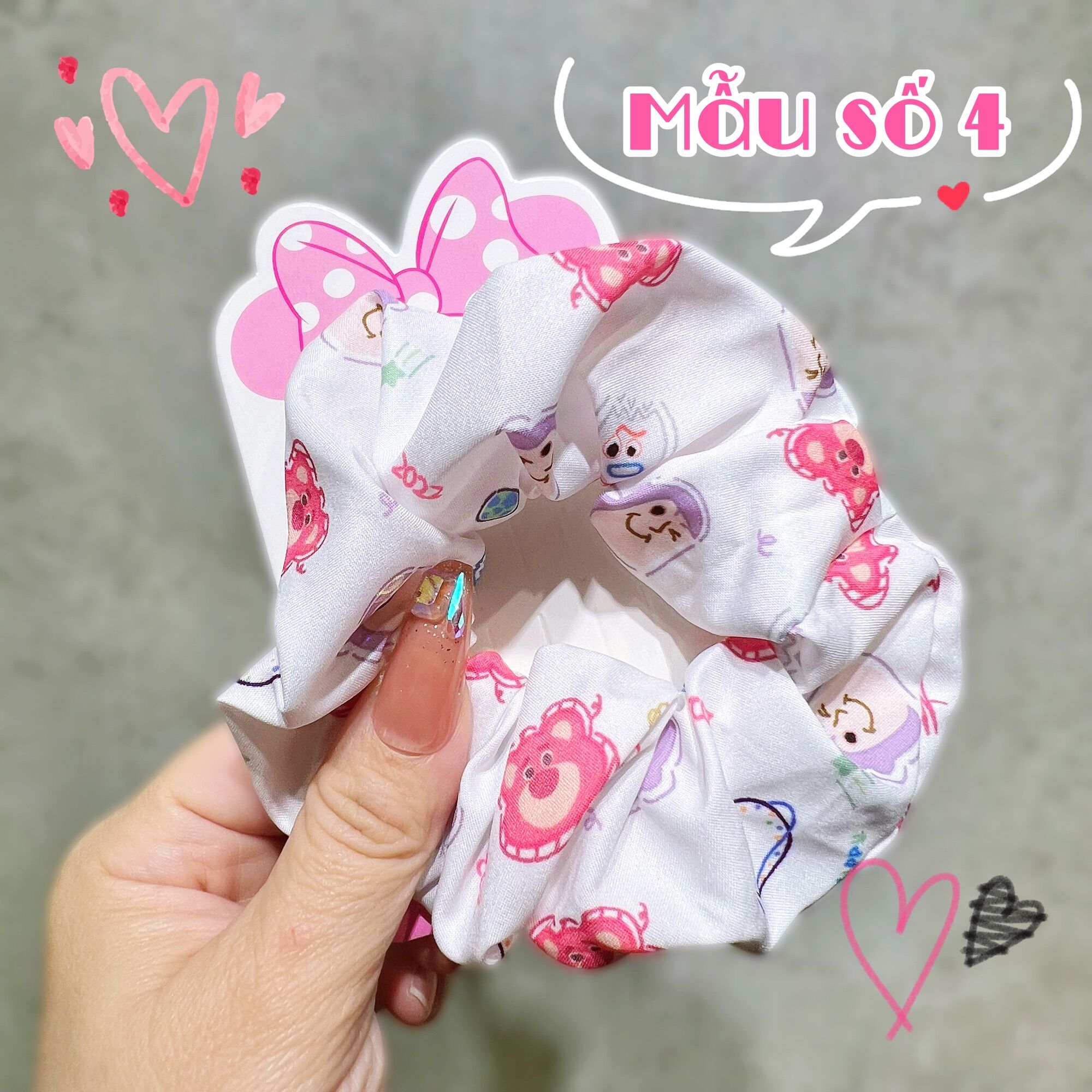 CỘT TÓC SCRUNCHIES GẤU DÂU LOTSO
