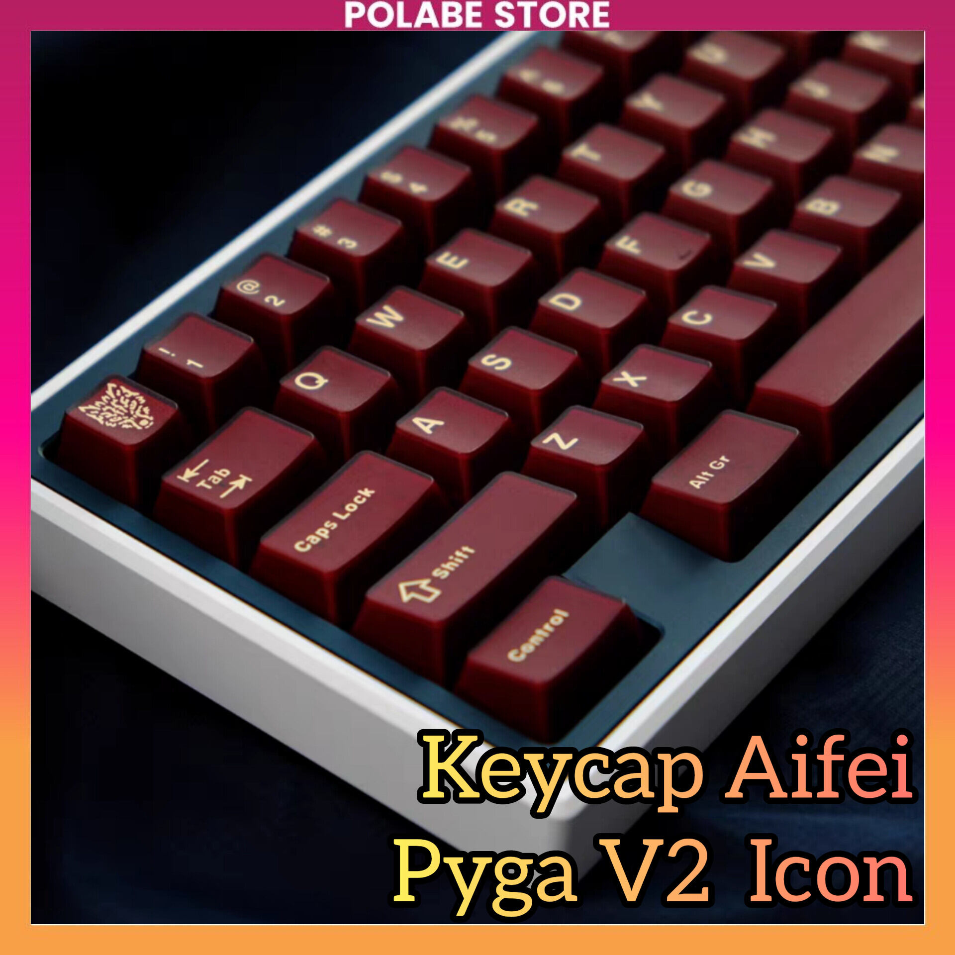 Keycap Aifei Icon Pyga V2 Cherry profile ABS 2shot bàn phím cơ Polabe Store