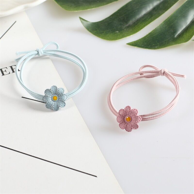 Set 100 dây buộc tóc hình bông hoa xinh xắn