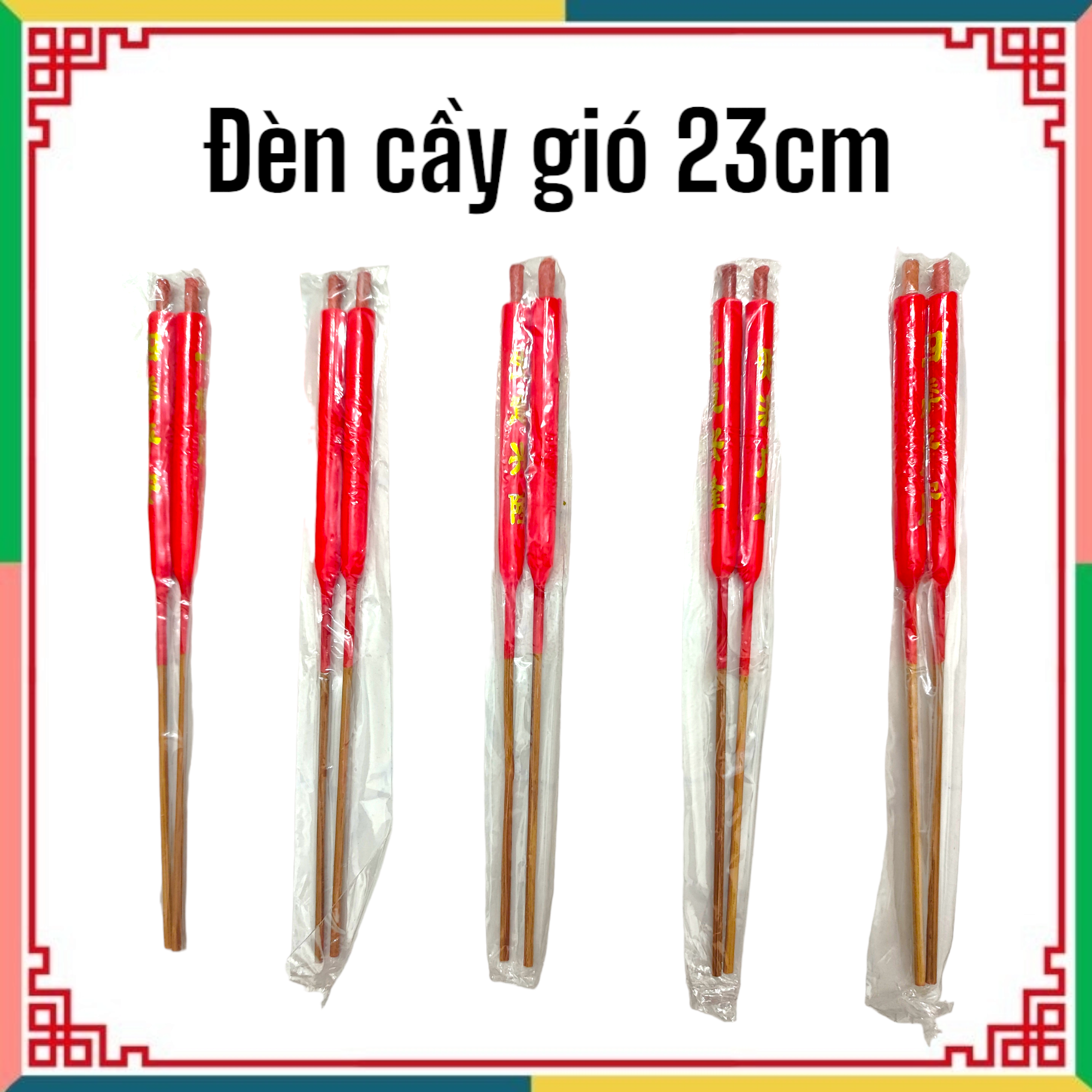 Đèn cầy gió dài 23cm dùng để đốt cúng ngoài trời