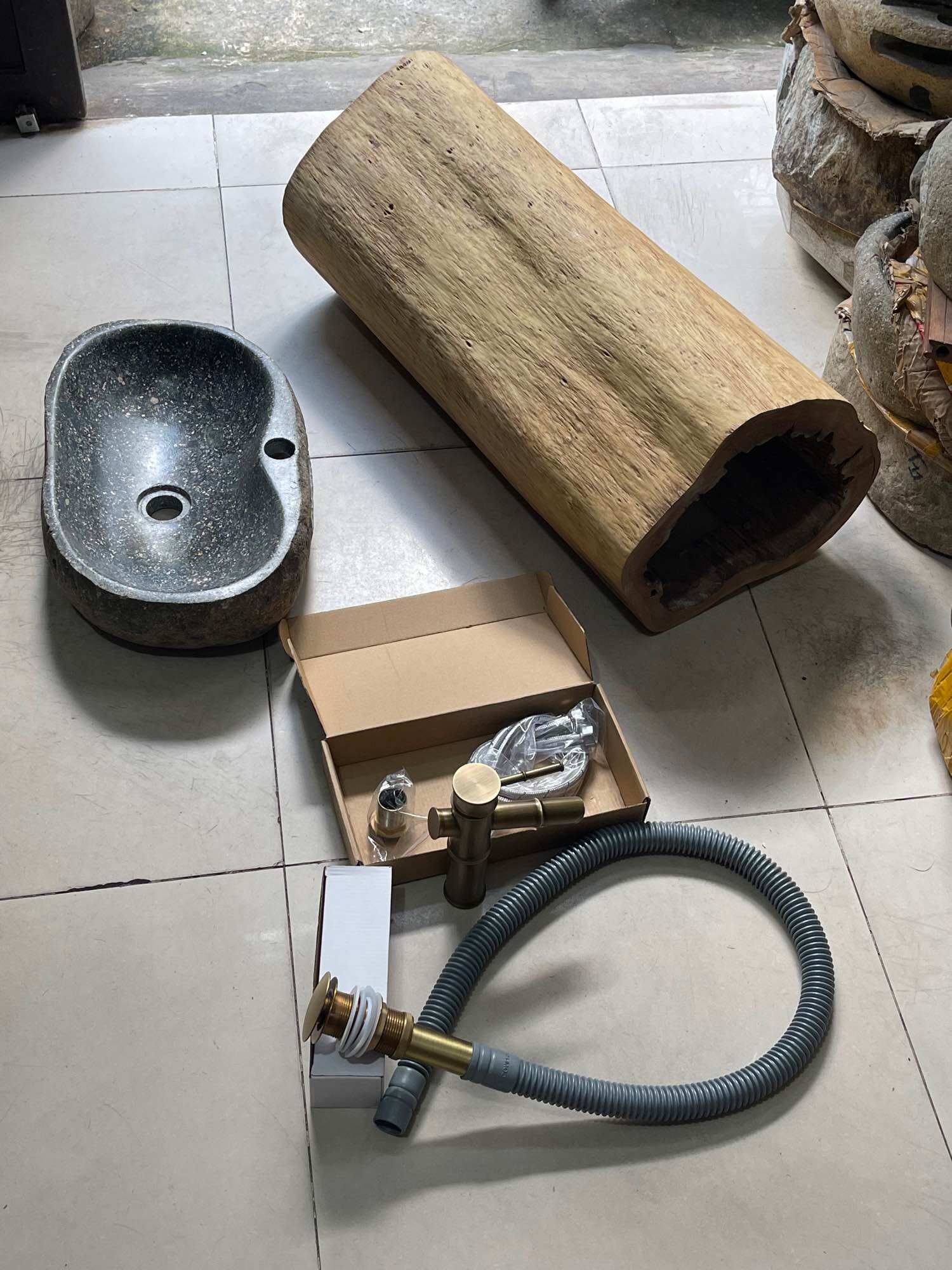 Trụ gỗ 🪵 tròn để lavabo ( Giá chỉ Trụ gỗ)