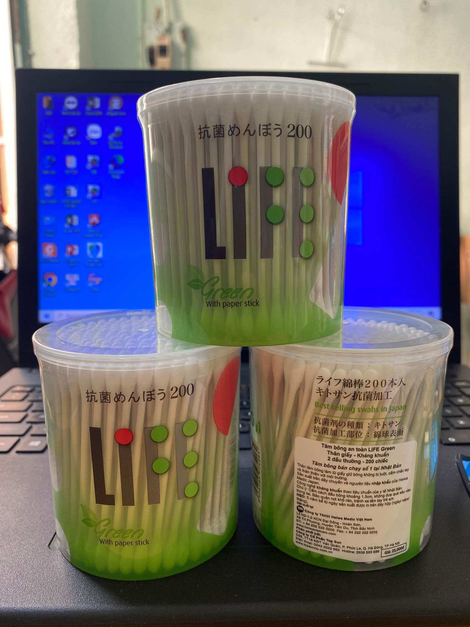 Tăm bông kháng khuẩn - thân giấy người lớn life green