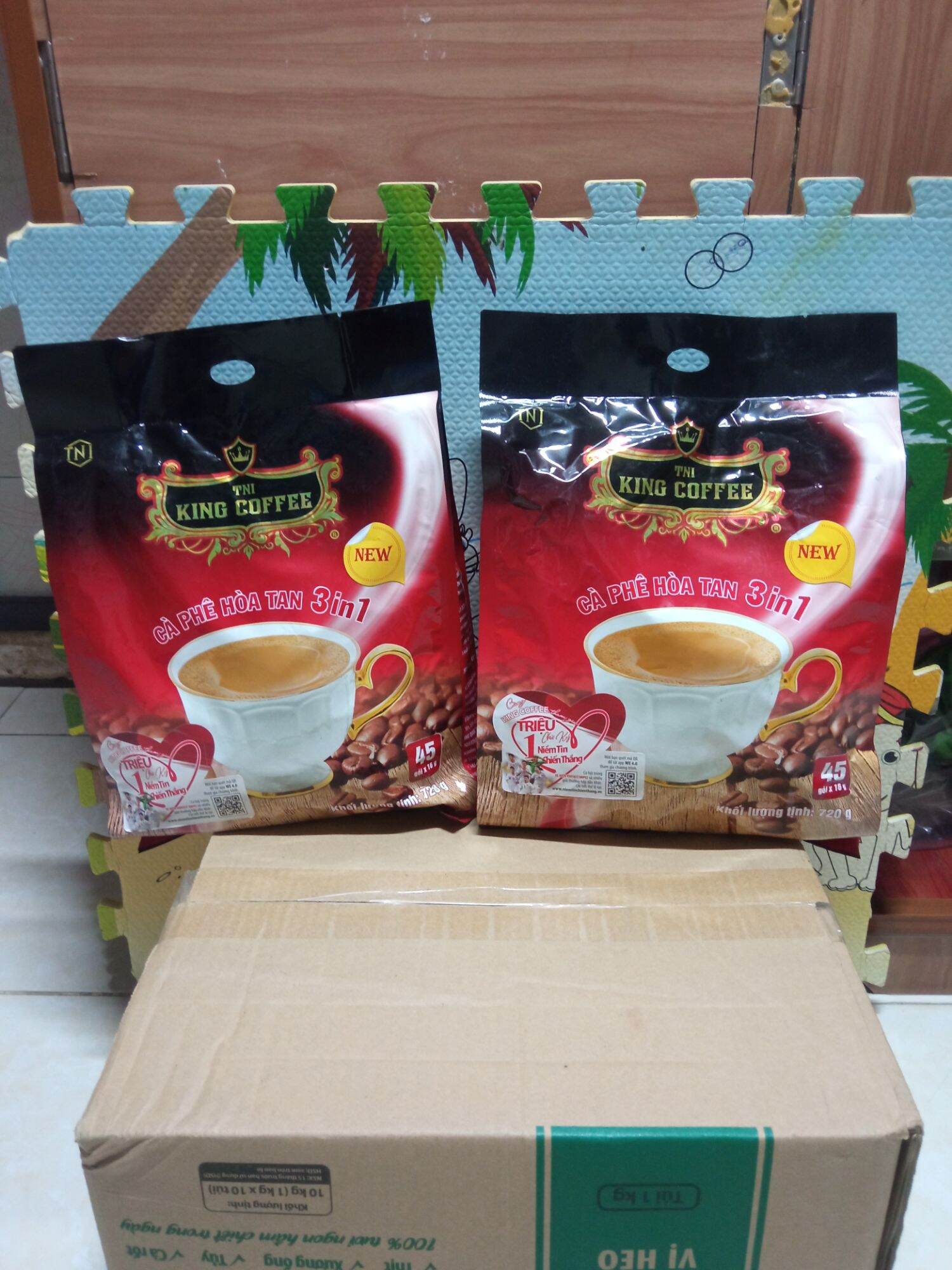 combo 2 bịch cà phê hòa tan King cofee bịch 45 tick