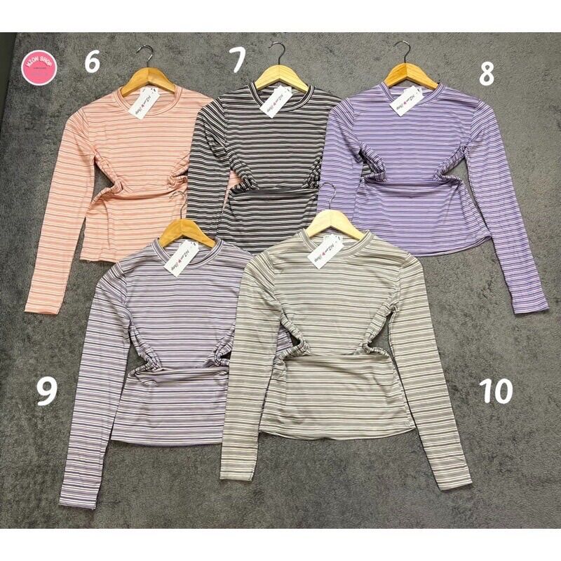 Combo 3 áo thun sọc body thun lụa dáng dài