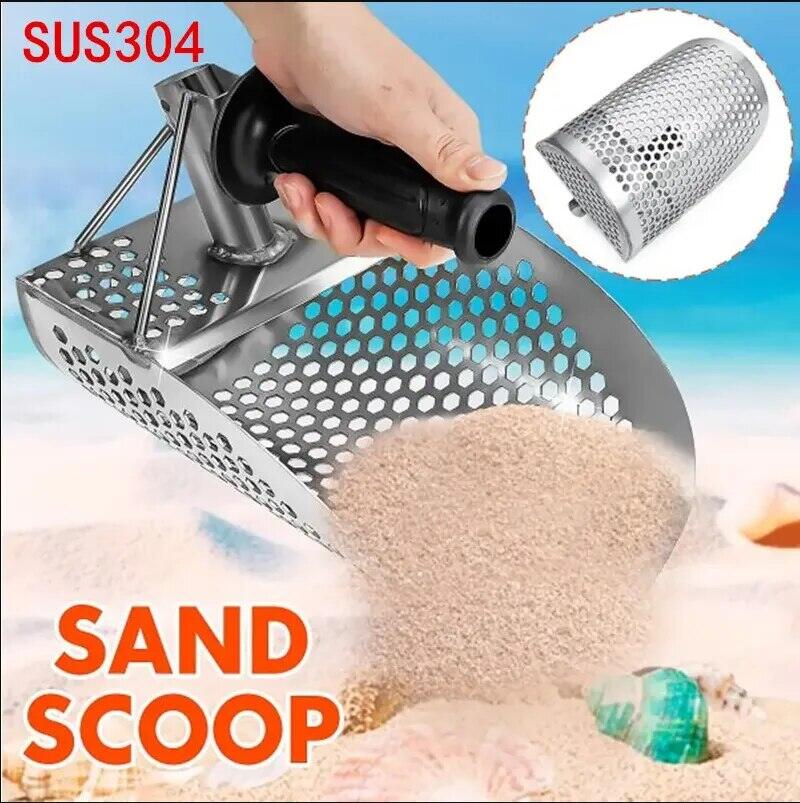 Bãi biển cát Scoop xẻng Máy dò kim loại cát muỗng kho báu phát hiện máy dò kim loại săn bắn công cụ thép không gỉ Hex