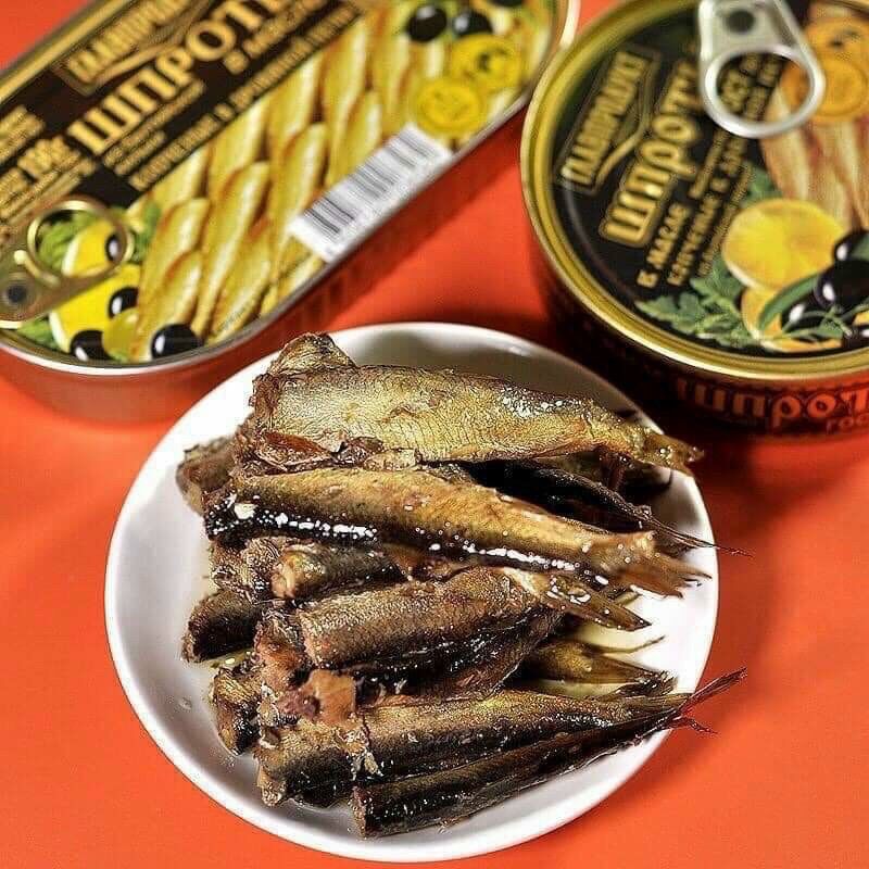 Cá trích hun khói ngâm dầu nhập khẩu nga 190g