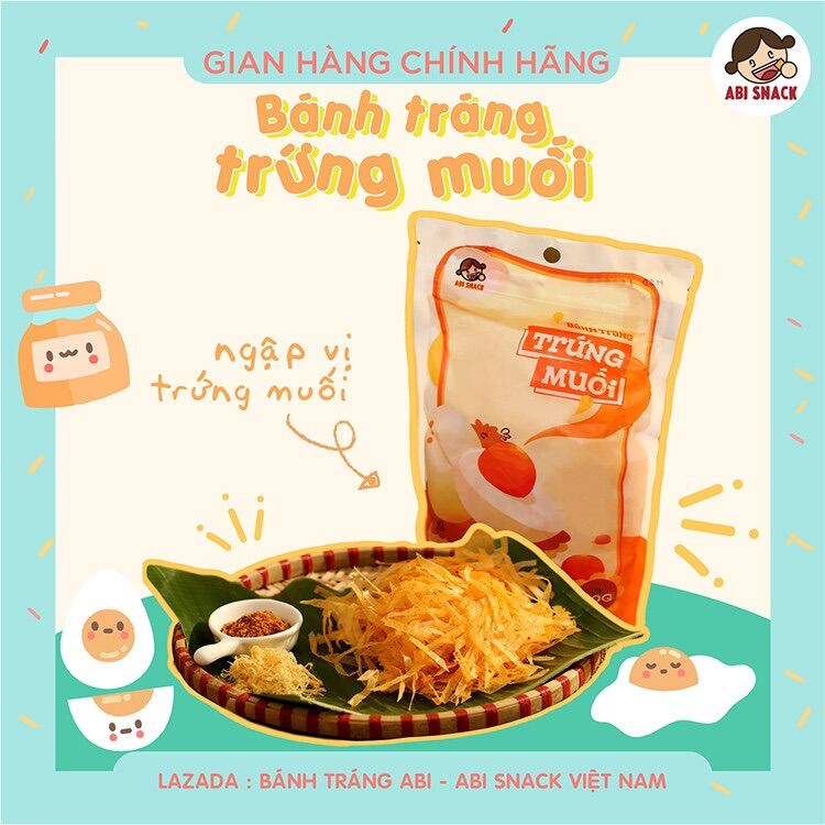 Bánh tráng vị trứng muối abi snack - bánh tráng trứng muối