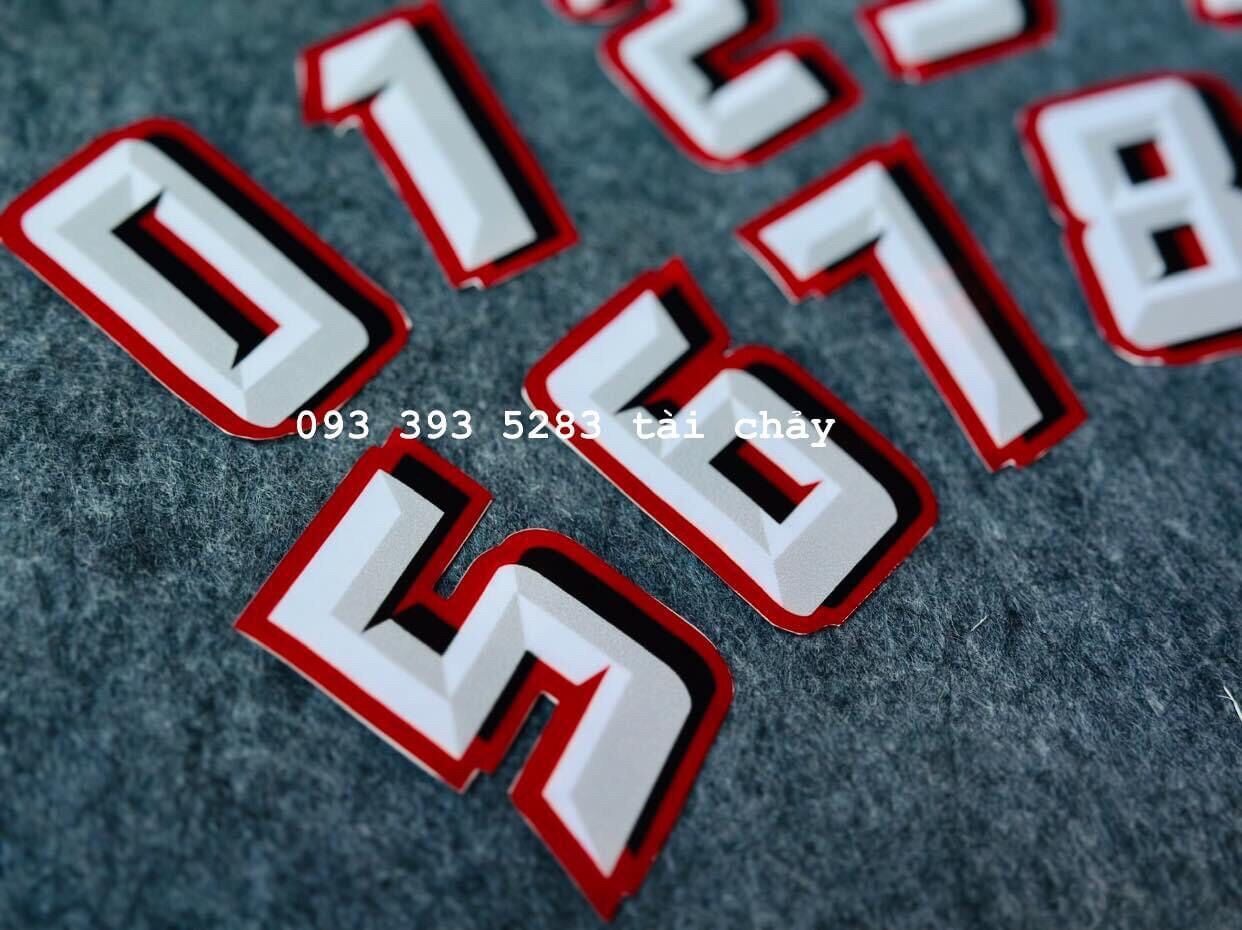 [ GIÁ 1 SỐ ] TEM DECAL SỐ CÓ NỀN CAO 8CM DÁN XE TRANG TRÍ