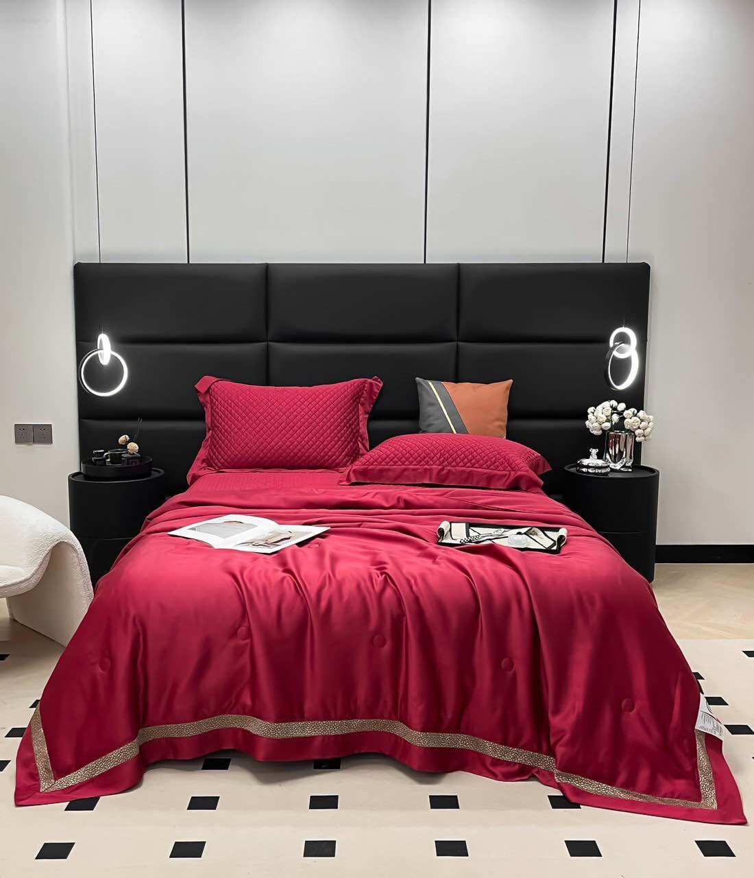 (LUXURY) SET CHĂN HÈ GA CHẦN CHUN LỤA TENCEL MODAL 4 MÓN NHẬP KHẨU CAO CẤP