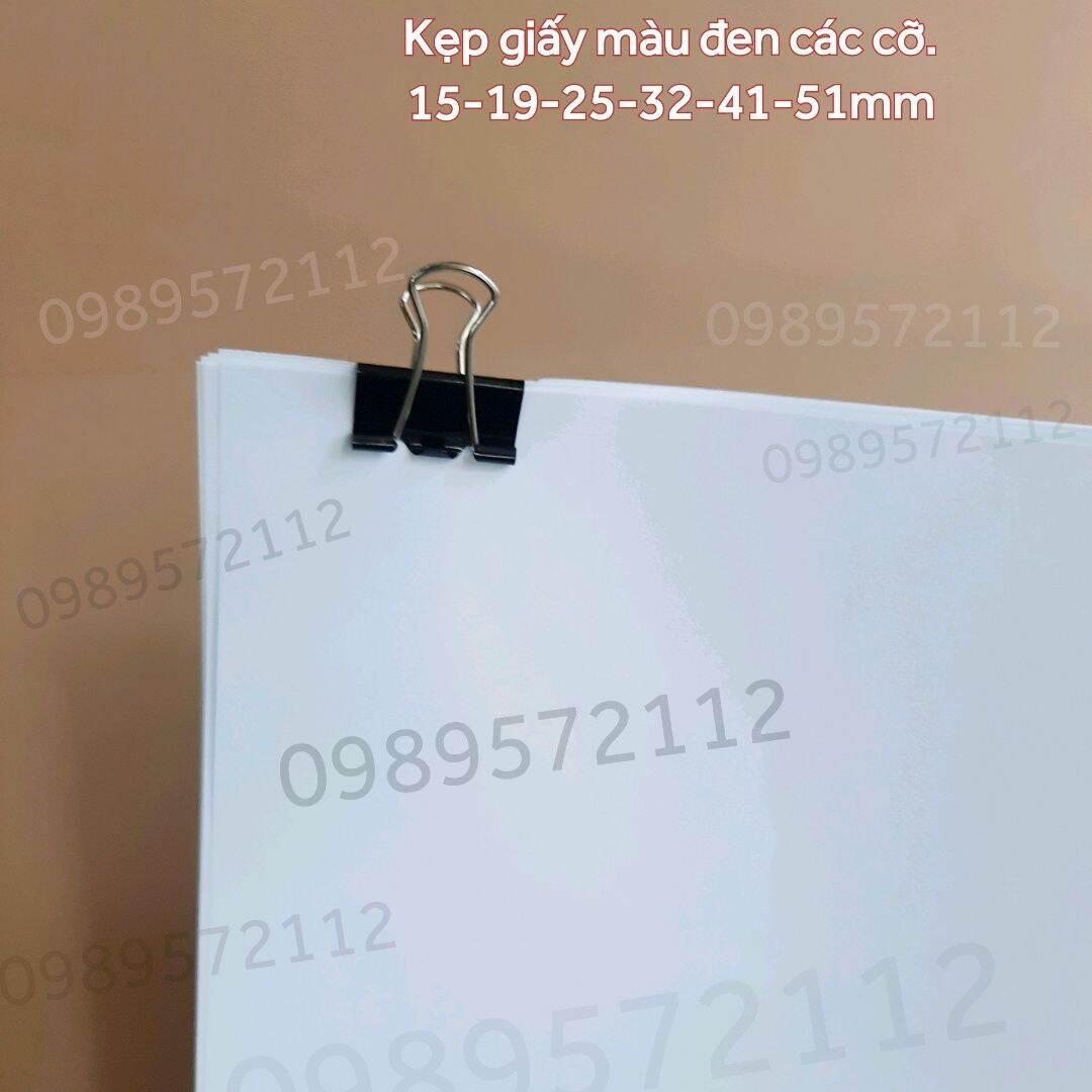 Kẹp giấy màu đen (kẹp bướm) các cỡ 15mm-51mm.