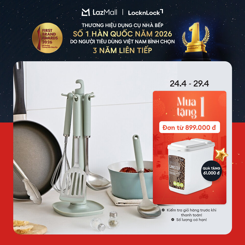 Bộ muỗng, xẻng và dụng cụ nhà bếp LocknLock DECO STS kitchen tools set CKT343S6