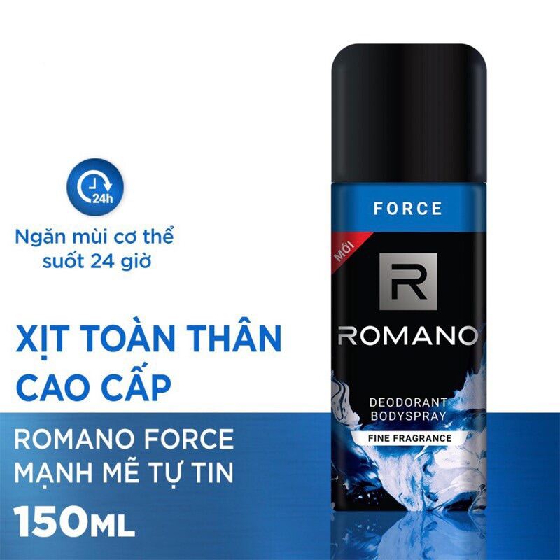 Xịt nước hoa toàn thân nam Romano Force 150ml khử mùi, ngăn mồ hôi