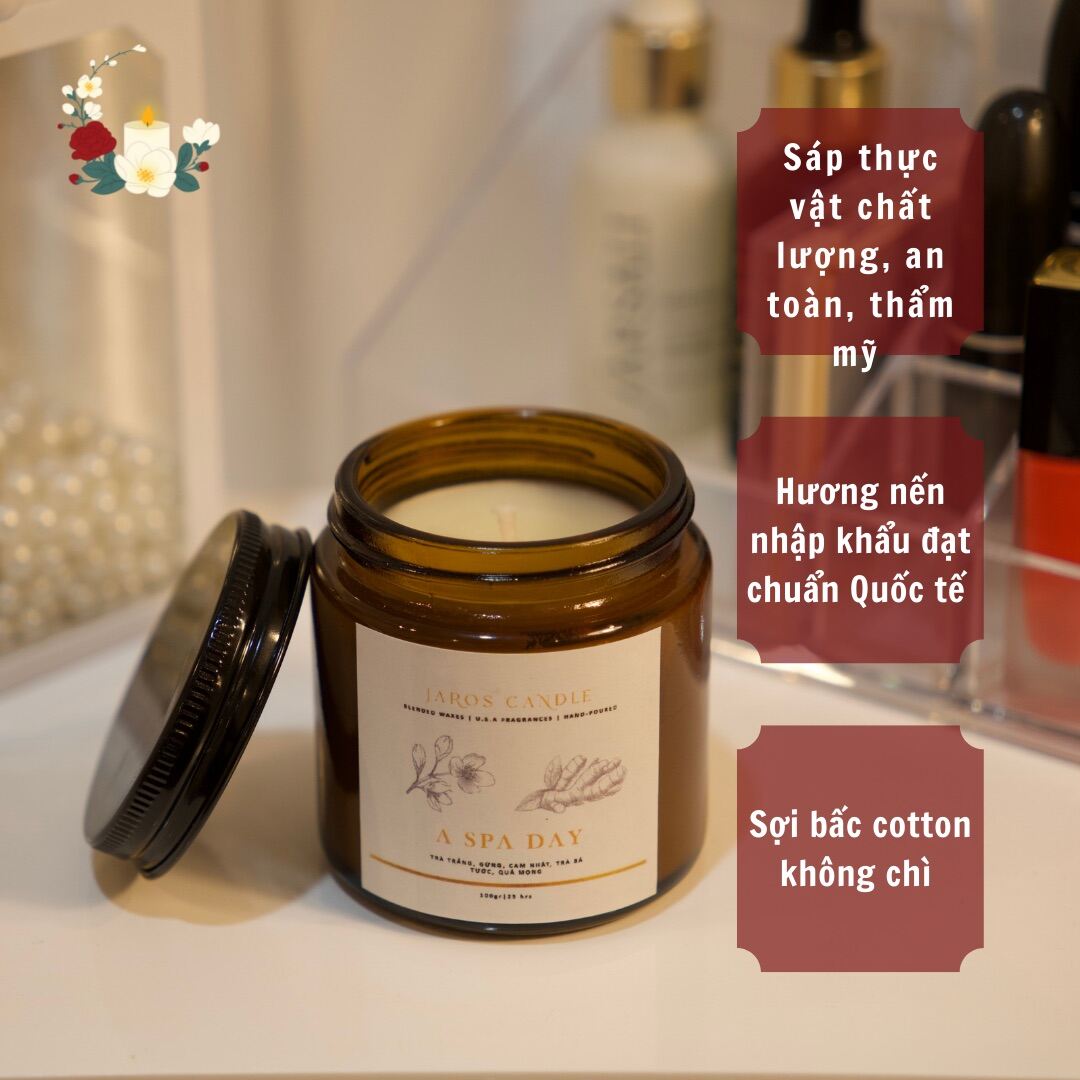 Nến Thơm hỗ trợ giấc ngủ Hương A SPA DAY 100g JAROS Candle