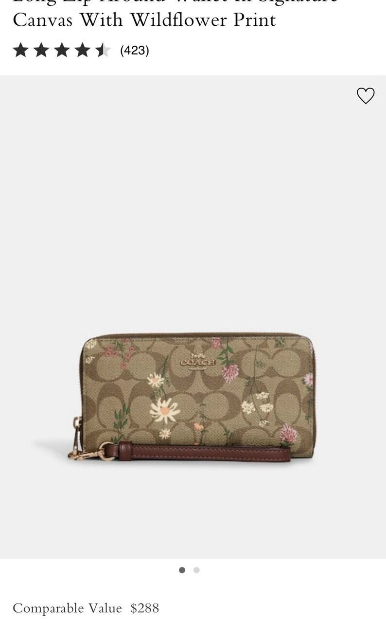 Ví C🅾️ACH Long Zip Around Wallet da thật siêu sang
