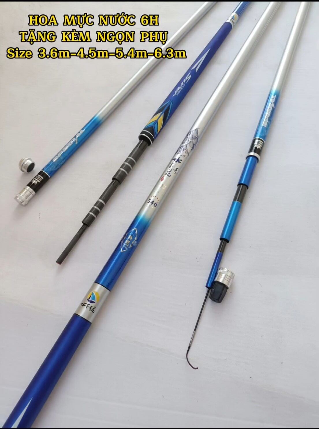 Cần câu tay hoa mực nước 6h tặng ngọn phụ