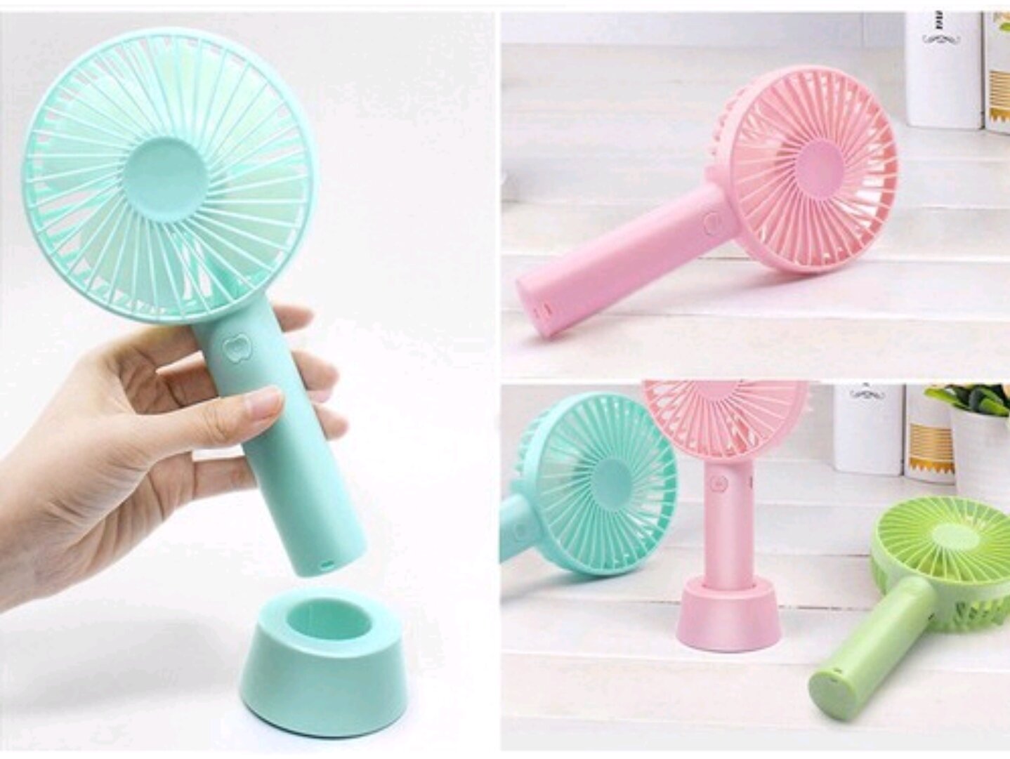 Quạt Mini Tích Điện Cầm Tay 3 Chế Độ Gió
