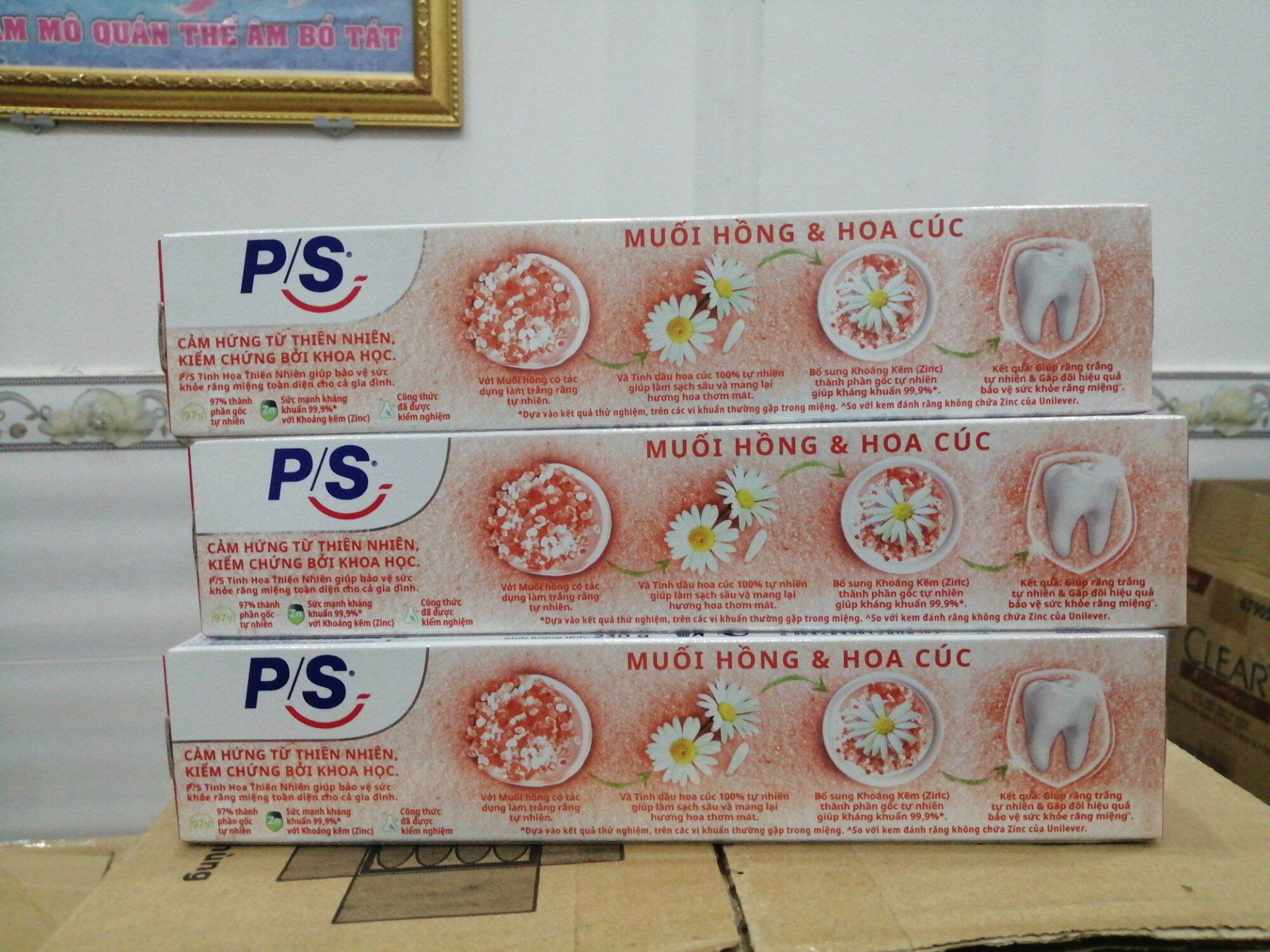 Kem đánh răng p/s muối hồng& hoa cúc (3 cây x 230g)